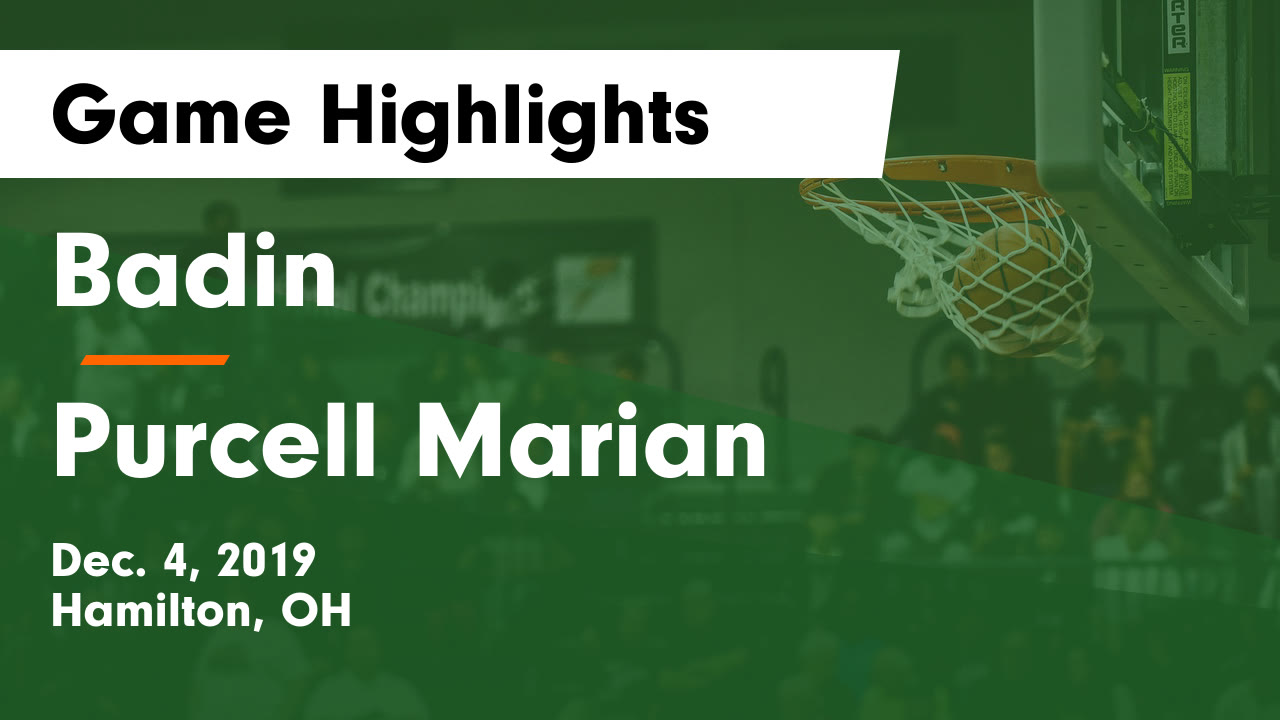 Badin Hs Girls Basketball Video Badin Vs Purcell Marian Game