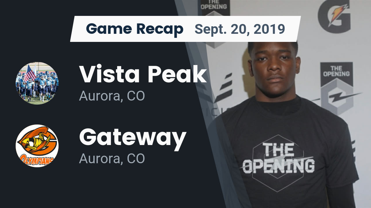 Vista PEAK Prep HS Football Video "Recap: Vista Peak vs. Gateway 2019