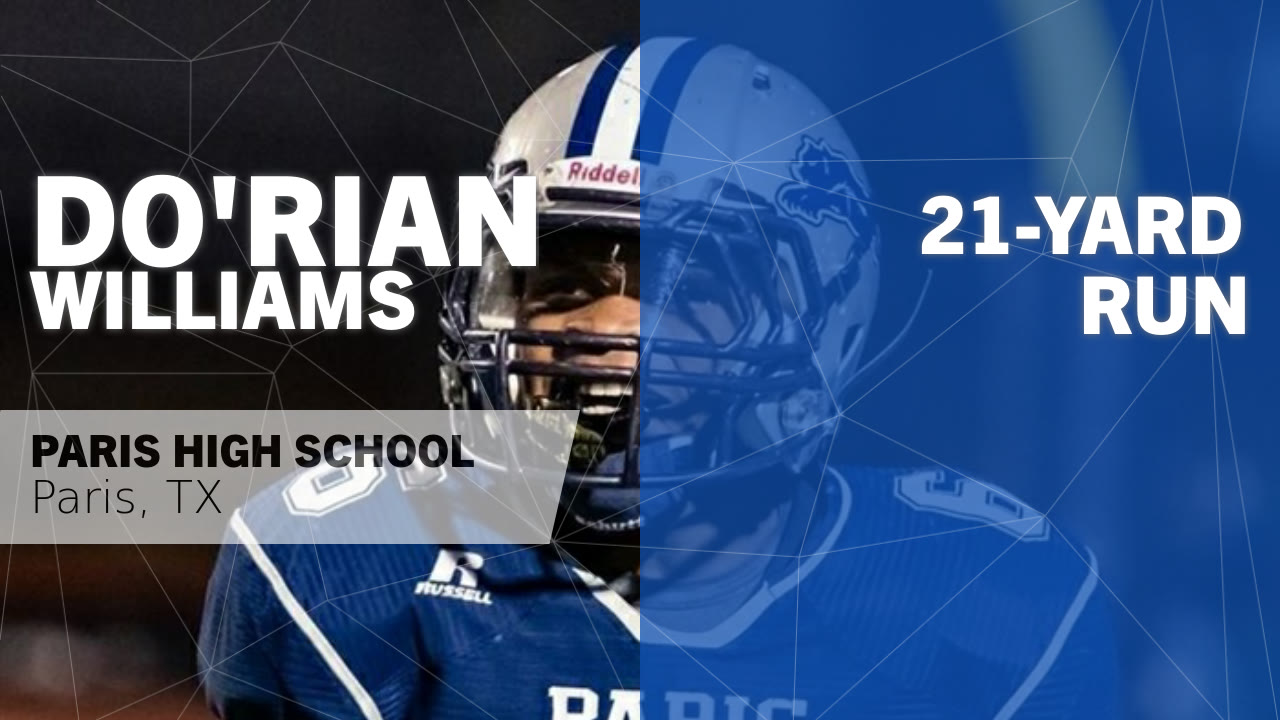 Do Rian Williams Paris Tx Video 21 Yard Run Vs Terrell
